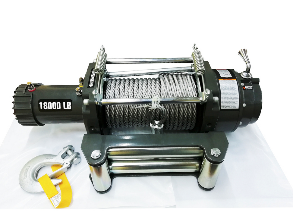 Лебедка автомобильная (индустриальная) 4REVO TRX-18000 24V (стальной трос)